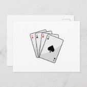 ポーカーで クアドラプルエース ポーカーカード ポストカード (正面/裏面)