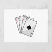 ポーカーで クアドラプルエース ポーカーカード ポストカード (正面)
