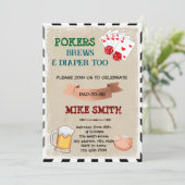 ポーカーとビールのベビーシャワー招待状 招待状 (スタンド正面)