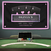 ポーカーのエース ピンクとブラックのバチェロレッテパーティー 横断幕