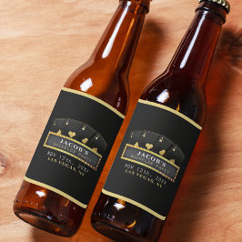 ポーカーのエース ブラック＆ゴールド バチェラーパーティー ビールラベル