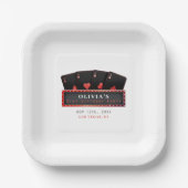 ポーカーのエース レッド & ブラック 21歳の誕生日パーティー ホワイト ペーパープレート (正面)