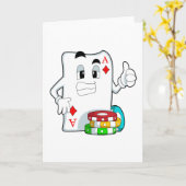 ポーカーのカードとチップ カード (黄色い花)