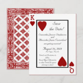 ポーカーのキング/クイーン　結婚式の招待状を保存 セーブザデート (正面/裏面)