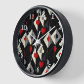 ポーカーのトランプのスーツ。 壁時計 (傾斜)