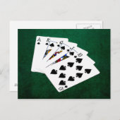 ポーカーの手 - ロイヤルフラッシュ - スペード ポストカード (正面/裏面)