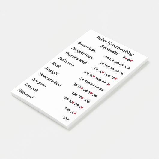 ポーカーの持ち札のランキングのメモ ポストイット (アングル)