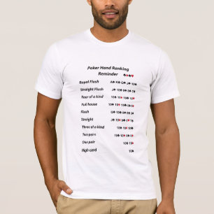 ポーカーの持ち札のランキングのメモ Tシャツ