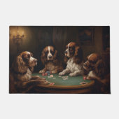 ポーカーをするコッカー・スパニエル ドアマット (正面)