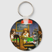 ポーカーをする犬 キーホルダー (裏面)