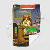 ポーカーをする犬 ゴルフタオル (インサイチュ)