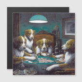 ポーカーをする犬 マグネットカード (正面/裏面)