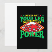 ポーカーをプレイしているときの足 招待状 (正面/裏面)