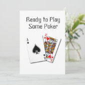 "ポーカーをプレイする準備はできましたか？" カードパーティーの招待状 招待状 (スタンド正面)