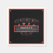 ポーカーエース レッド&ブラック 21歳の誕生日パーティー スタンダードカクテルナプキン (正面)