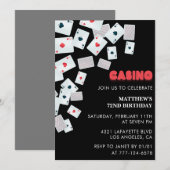ポーカーカジノの遊戯札 72歳の誕生日招待状 招待状 (正面/裏面)