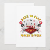 ポーカーカジノギャンブラー用に生まれた 遊戯するカードのギ 招待状 (正面/裏面)