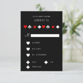 ポーカーカジノスーツ 赤と黒のベガス 出欠カード (スタンド正面)