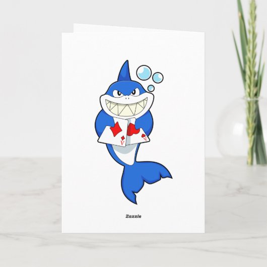 ポーカーカードでポーカーをするサメ カード (裏面)