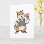 ポーカーカードとリス カード (黄色い花)