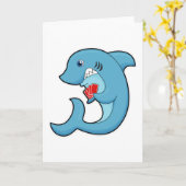 ポーカーカードと一緒にポーカーをプレイするサメ カード (黄色い花)