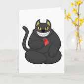 ポーカーカードと猫 カード (黄色い花)