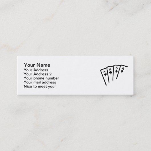 ポーカーカードのエース スキニー名刺 (正面)