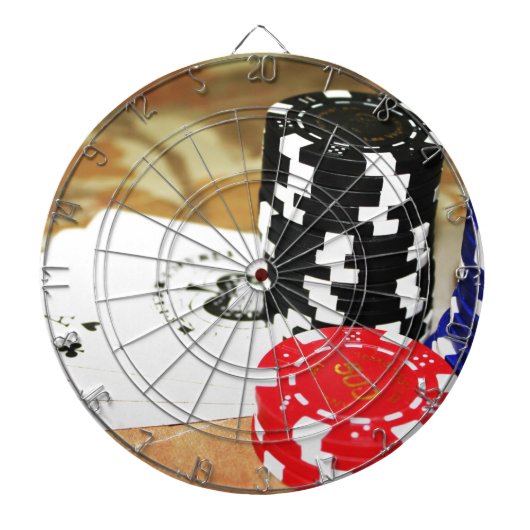 ポーカーカードエースチップス賭博カジノウィンゲーム ダーツボード (正面)