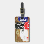 ポーカーカードエースチップス賭博カジノウィンゲーム ラゲッジタグ (正面縦)