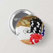 ポーカーカードエースチップス賭博カジノウィンゲーム 缶バッジ (正面&裏面)
