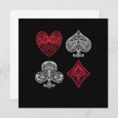 ポーカーカードカジノギャンブルカードプレーヤーオールインジ 招待状 (正面/裏面)