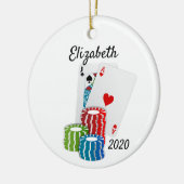 ポーカーカードカジノチップ賭博 セラミックオーナメント (左)