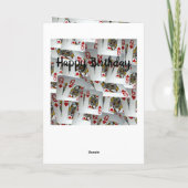 ポーカーカードクイーンズデザイン誕生日カード カード (裏面)