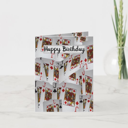ポーカーカードジャック層誕生日カード、 カード (正面)