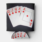 ポーカーカードダイヤモンドストレートフラッシュ、 缶クーラー (正面)