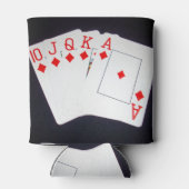 ポーカーカードダイヤモンドストレートフラッシュ、 缶クーラー (裏面)