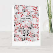 ポーカーカード数十層誕生日カード カード (裏面)