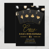 ポーカーカード カジノナイト 40歳 50歳 大人の誕生日 招待状 (正面/裏面)