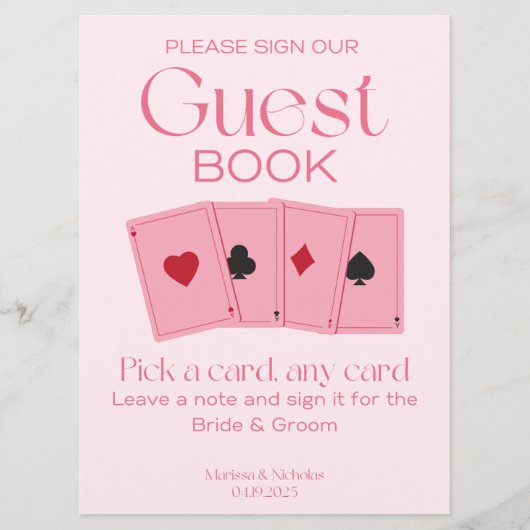 ポーカーカード ゲストブックサイン プログラム (正面)