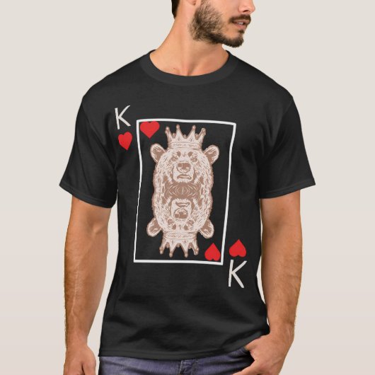 ポーカーゲームカードベアデザイン Tシャツ (正面)