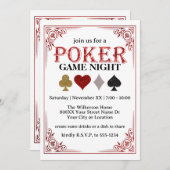 ポーカーゲームナイトパーティー 招待状 (正面/裏面)