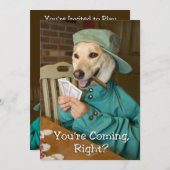 ポーカーゲーム招待 (犬) 招待状 (正面/裏面)