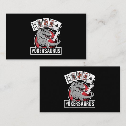 ポーカーザウルスカジノトランプのポーカーTレックス恐竜賭博G 名刺 (正面/裏面)