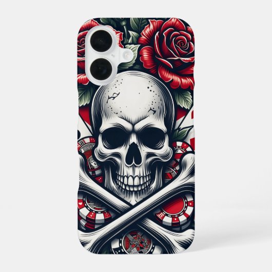ポーカースカルルフォンケース iPhone 16ケース (裏面)