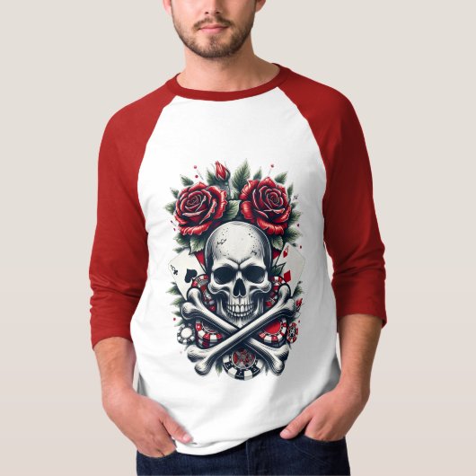 ポーカースカル Tシャツ (正面)