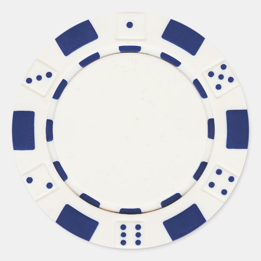 ポーカーチップステッカー白 ラウンドシール (正面)