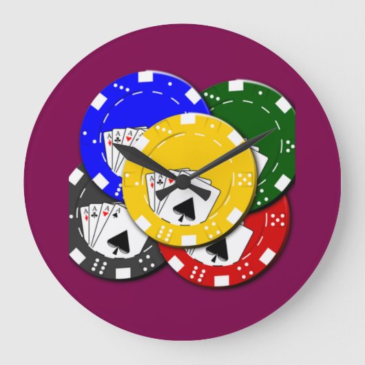 ポーカーチップ ラージ時計 ラージ壁時計 (正面)