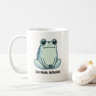 ポーカーフェイスのカエル ゆったり座禅 コーヒーマグカップ