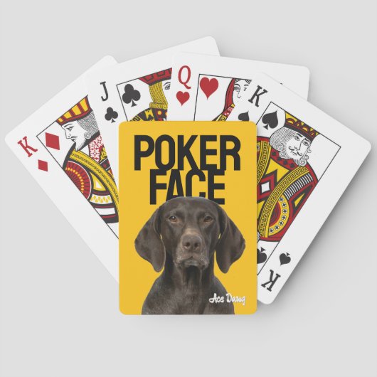 ポーカーフェイスのカスタム犬の写真 トランプ (裏面)