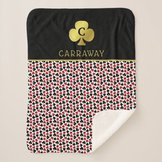 ポーカープレイヤーの相場師のカジノカードは名前をカスタムするに適します シェルパブランケット (正面)